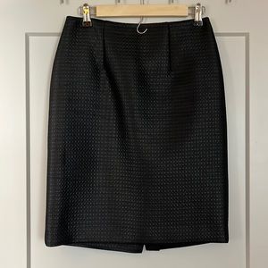Antonio Melani Black Faux Leather Pencil Skirt